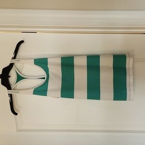 Small Nike Dri-Fit Green White Striped Tank Top Mesh Back